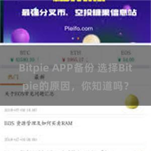 Bitpie APP备份 选择Bitpie的原因，你知道吗？