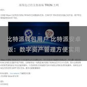 比特派钱包用户 比特派安卓版：数字资产管理方便实用