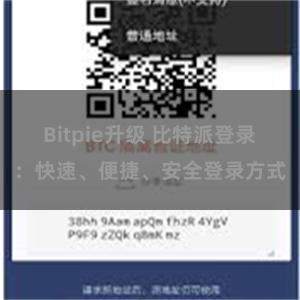 Bitpie升级 比特派登录：快速、便捷、安全登录方式